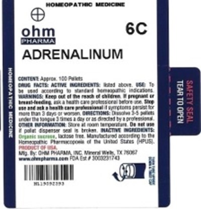 MD Tube Label - Adrenalinum   MD Tube Label